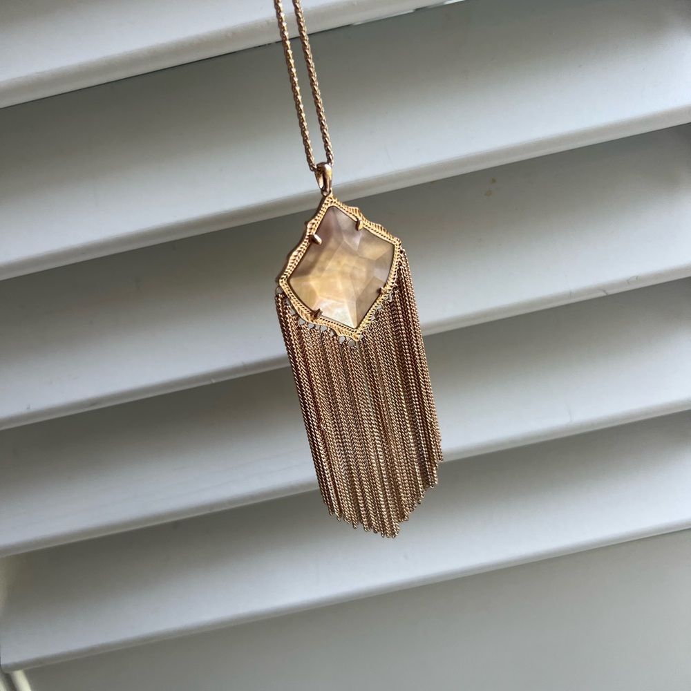 Kendra Scott Rose Gold Kingston Pendant Long Necklace - Picture 6 of 7